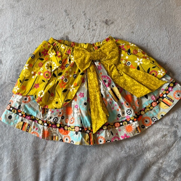 Jelly The Pug Other - Jelly The Pug Yellow and Gray Floral Skirt
